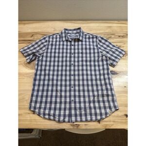 Carhartt 101551 Essential Brown Plaid Open Collar Short Sleeve Shirt Size XL